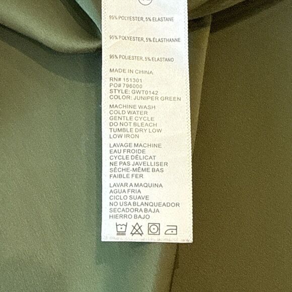 Good American Womens Juniper Green Long Sleeve Shirt Top Size S / M Satin Like - Picture 10 of 10